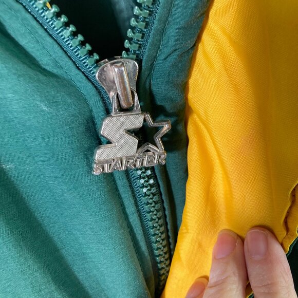 Vintage 90s NFL Pro Line Starter Jacket Green Bay‎ Packers L Insulated Zip - Picture 7 of 10